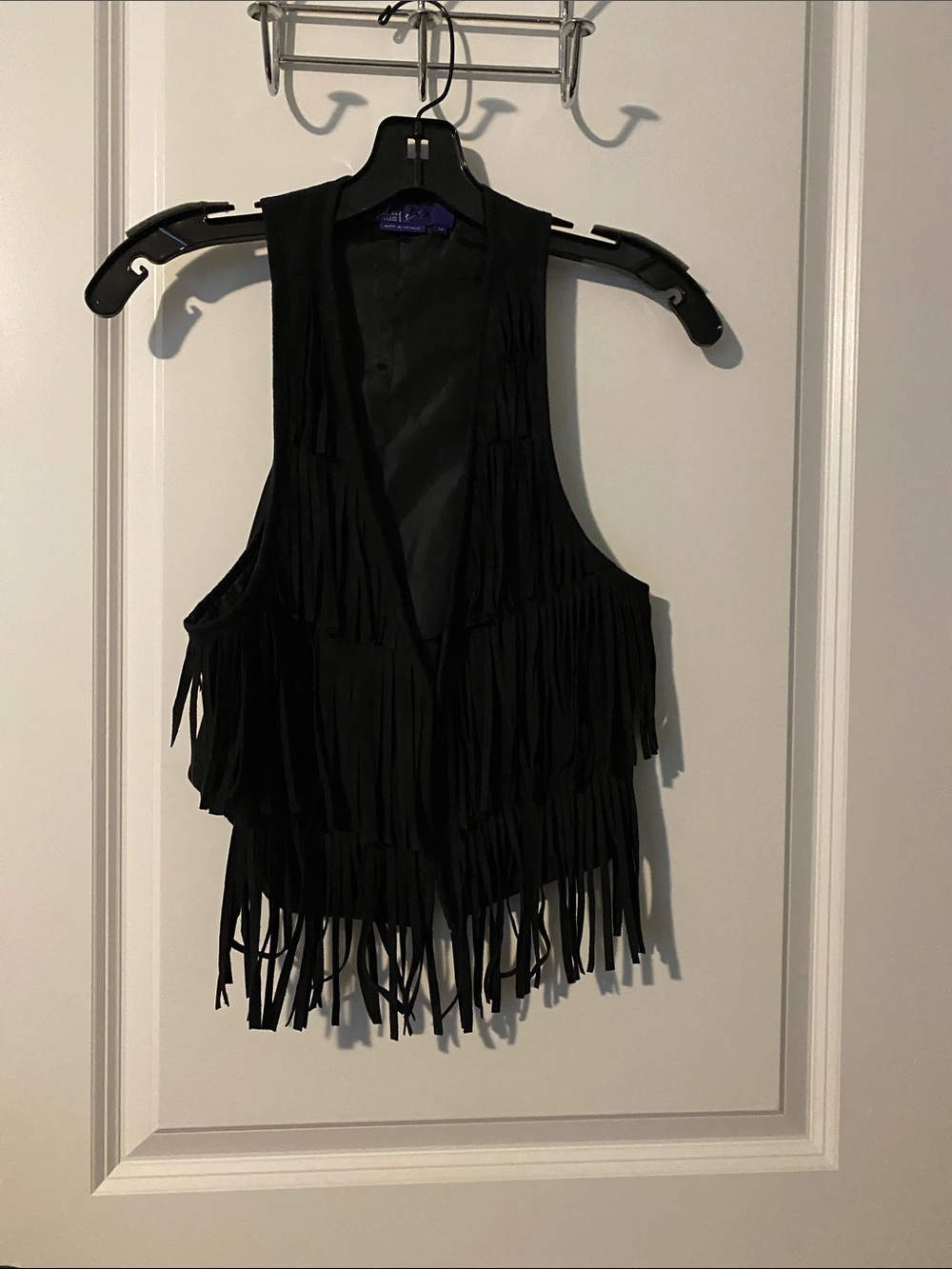 BCBGMaxAzria x Collab Miley Cyrus Black Fringe Sleeveless Vest